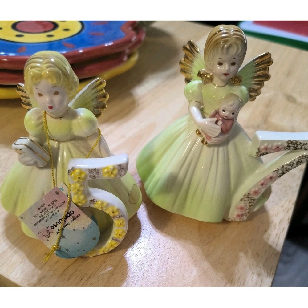 Vtg Lot 2 Josef Originals Birthday Girl Figurine 5 And 7 Years Blonde No Box EUC